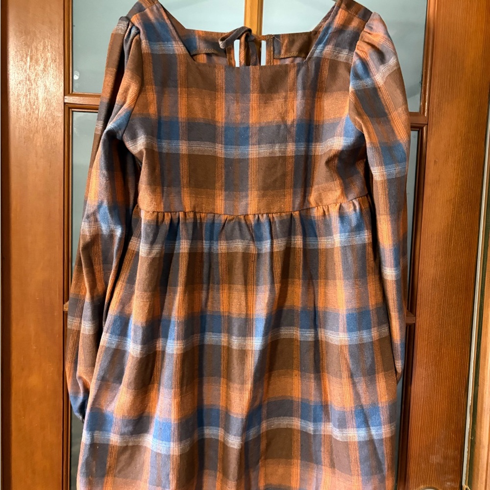 Westfade Plaid Babydoll Dress NWT Long Sleeve Cottagecore Fall Size Small